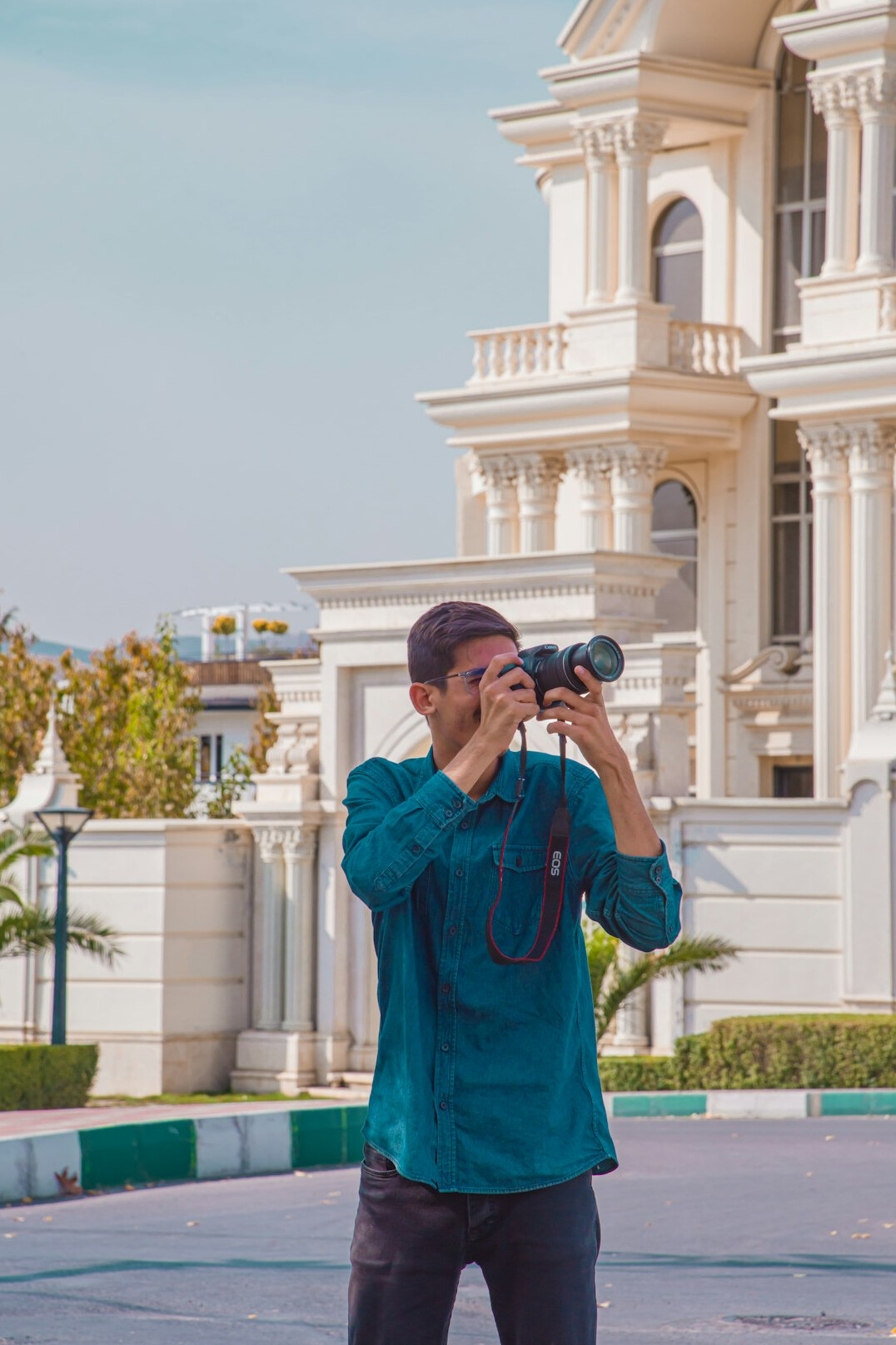 detective using binoculars