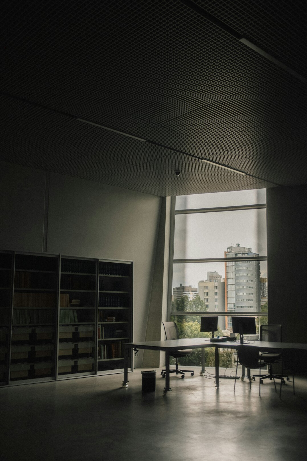 corporate office with computers