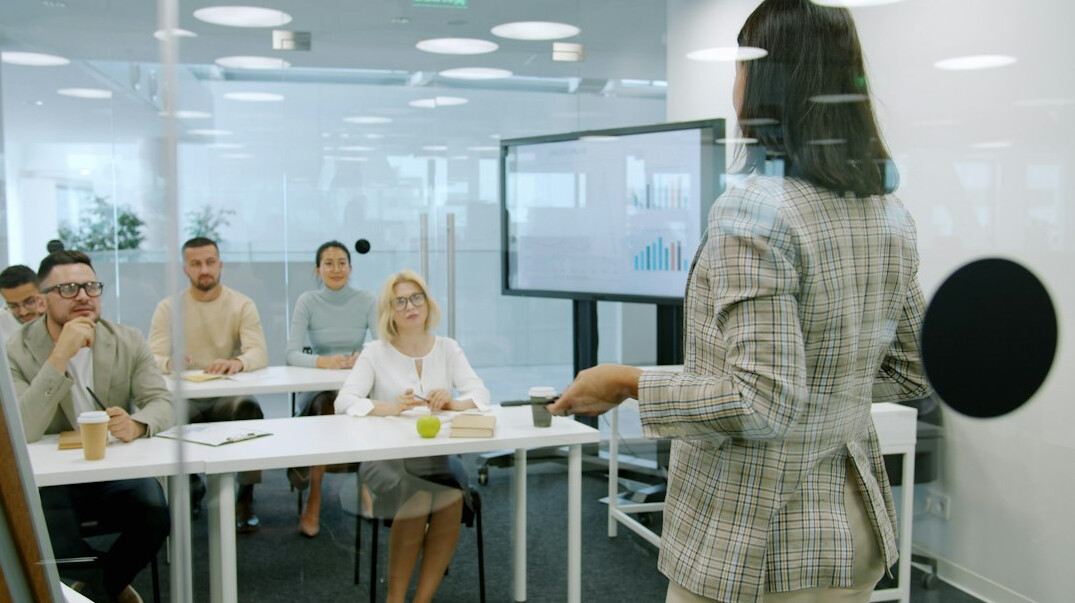 team discussing in boardroom